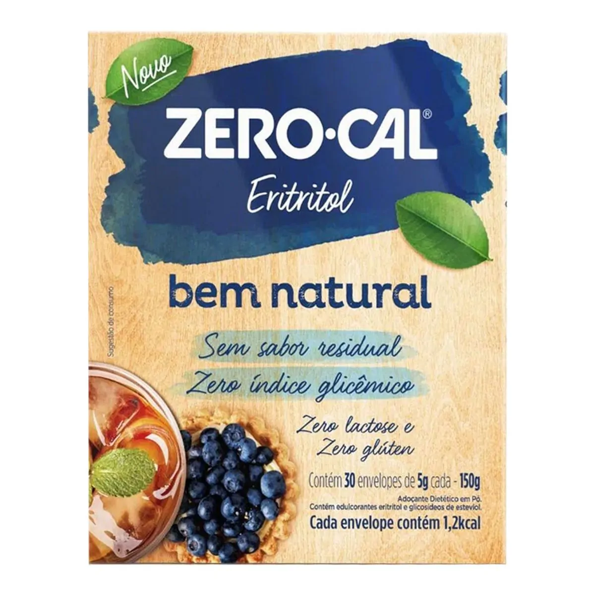 Zero-Cal Eritritol Adoçante em Pó 30 Sachês