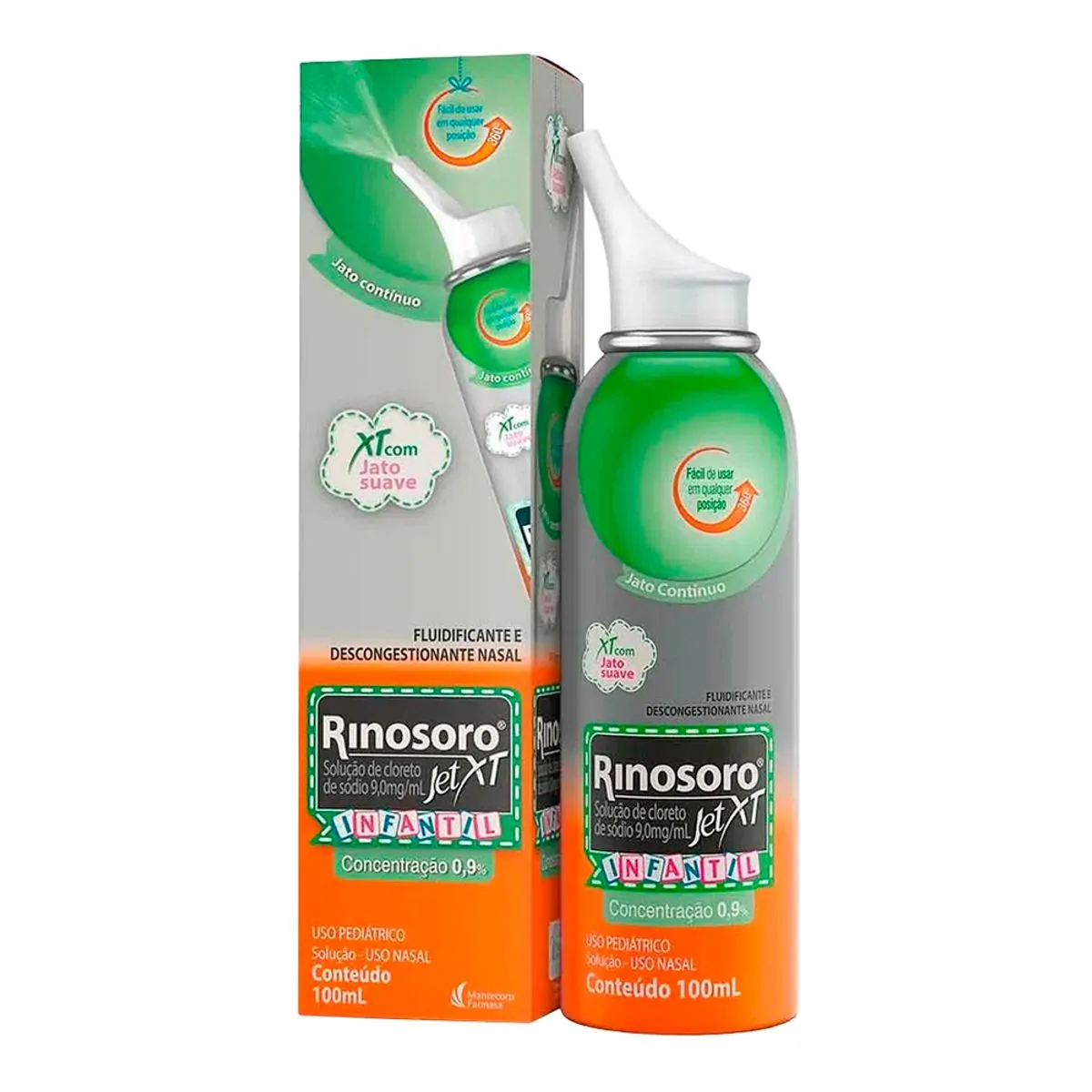Rinosoro Jet XT Infantil 0,9 % Descongestionante Spray com 100 ml