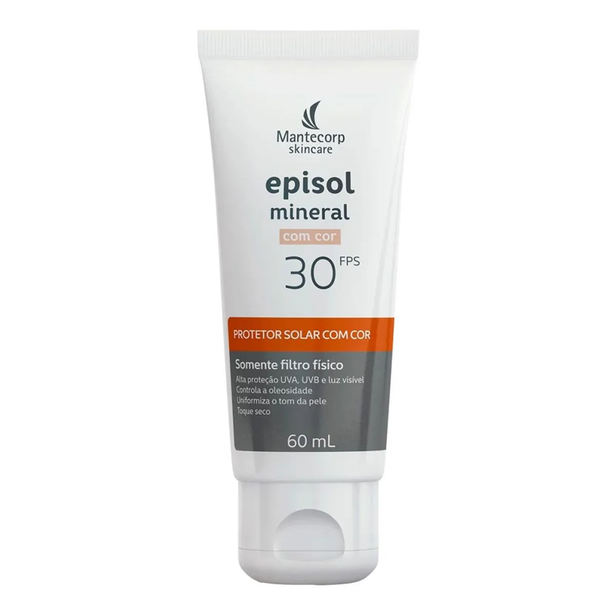 Protetor Solar Facial Mineral Com Cor Fps 30 Mantecorp Skincare Episol Caixa 60ml