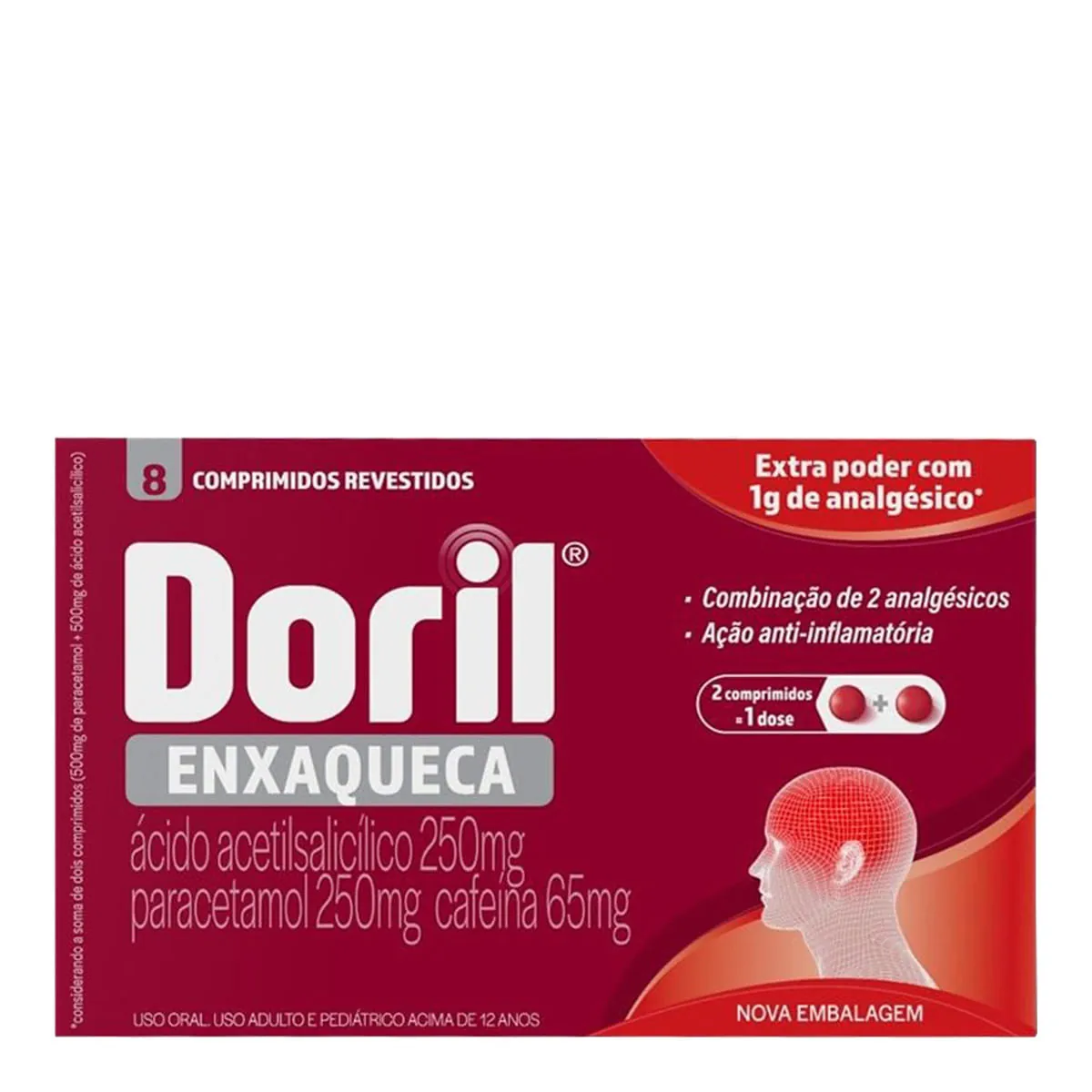 Doril enxaqueca com 8 comprimidos