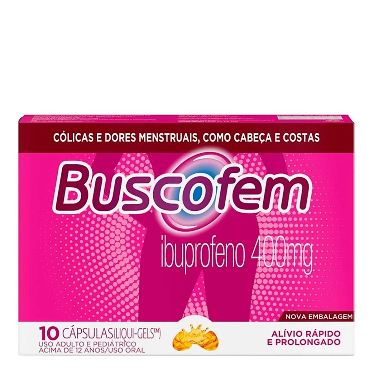 Buscofem gel 400 mg com 10 Cápsulas