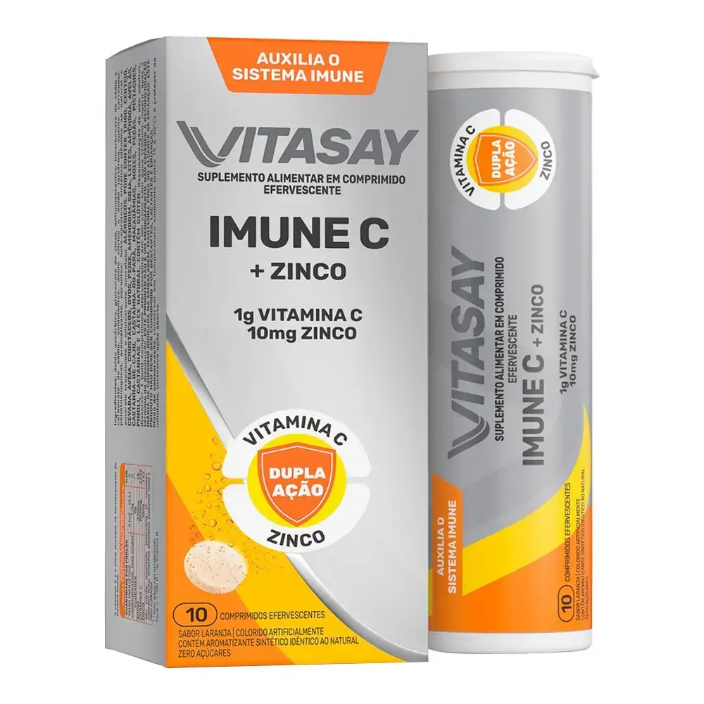Suplemento Alimentar Vitasay Imune C + Zinco 10 Comprimidos Efercentes