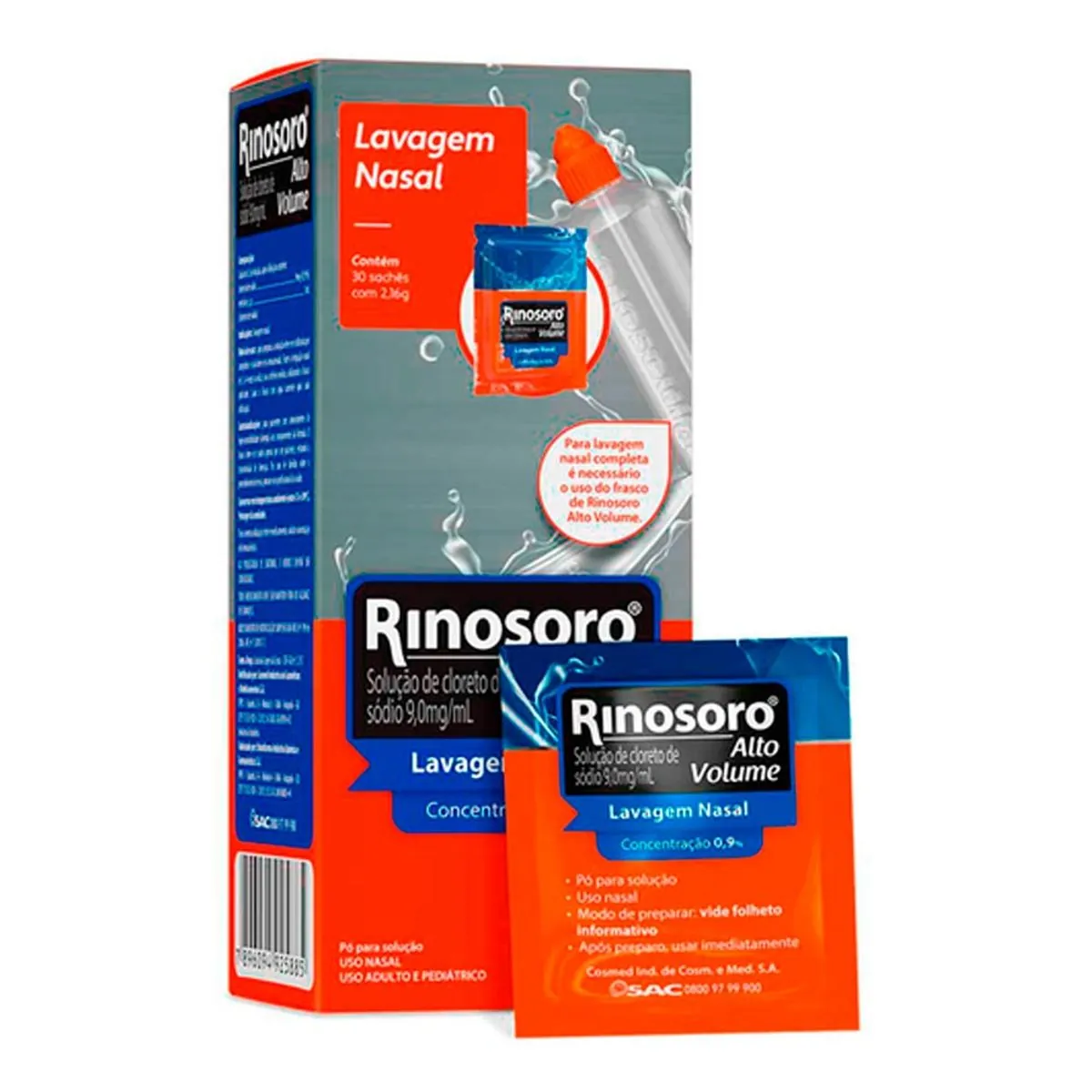 Rinosoro 9,0 mg/ml Descongestionante Spray com 30 Sachês