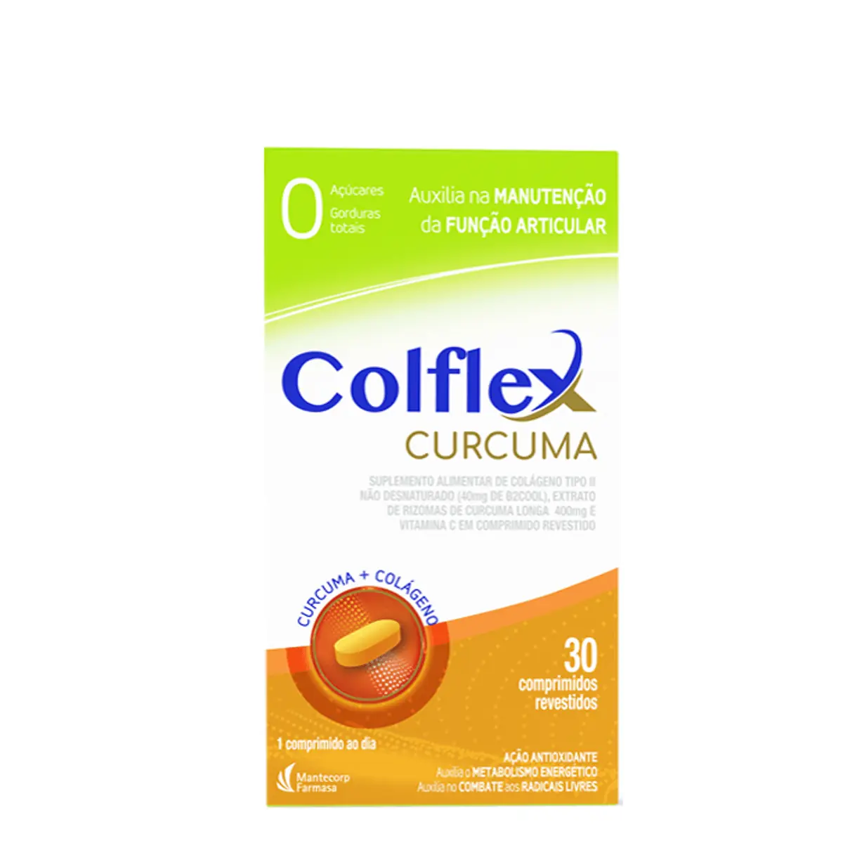 Colágeno Mantecorp Colflex Cúrcuma 30 Comprimidos
