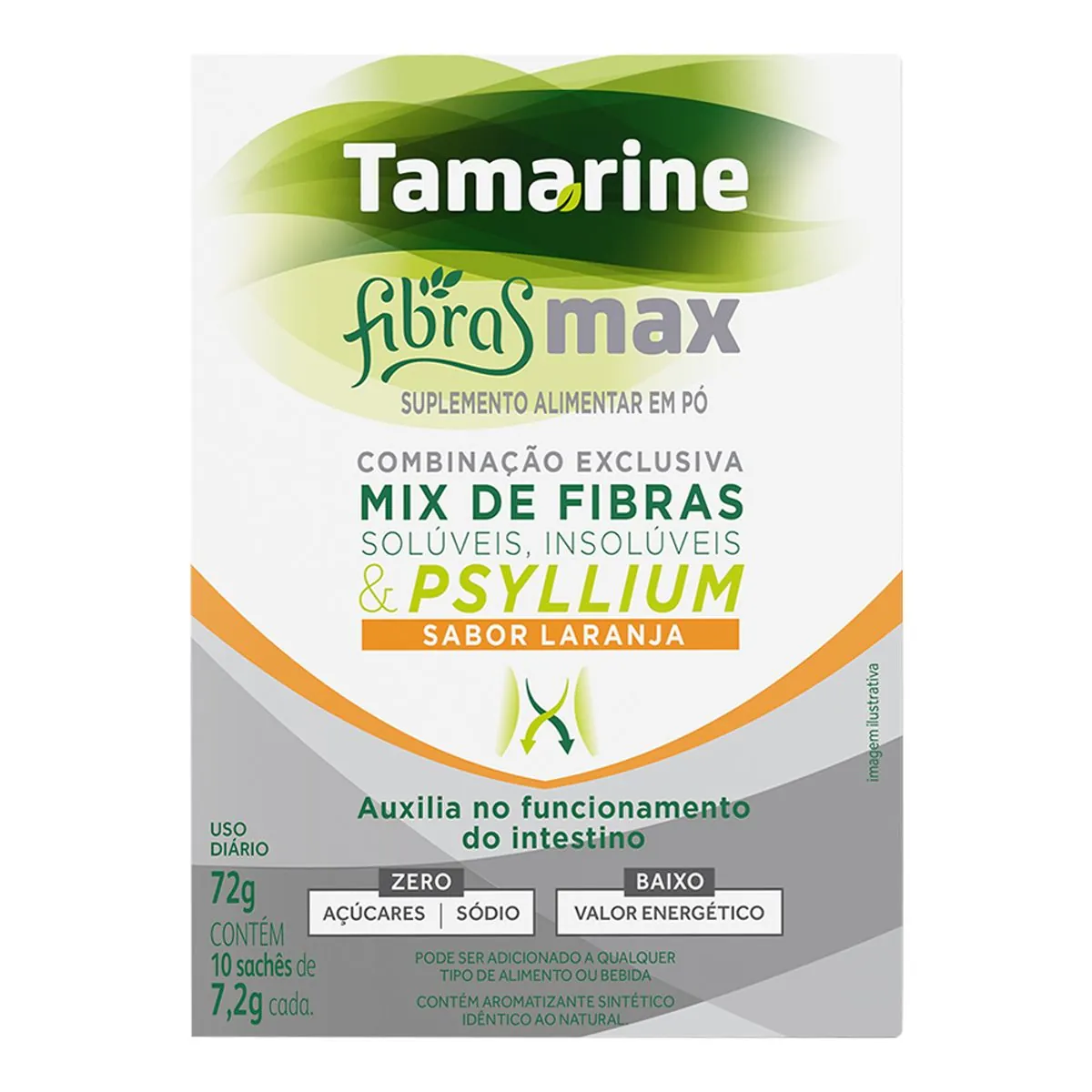 Mix de Fibras Tamarine Fibras Max Laranja 72g 10 Sachês