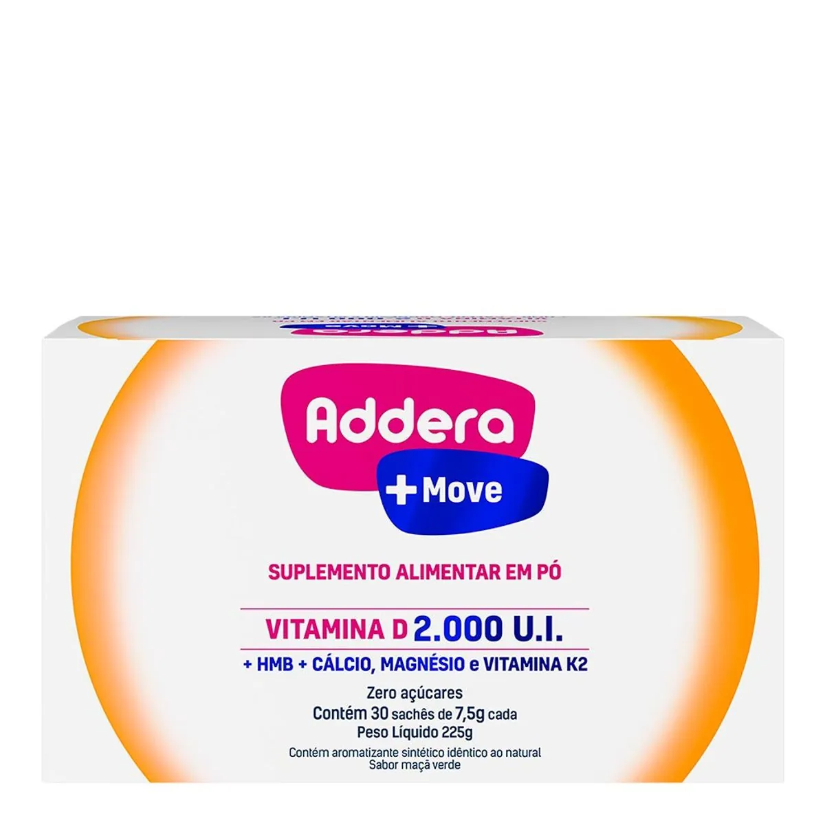 Suplemento Vitamínico Addera +Move em Pó Maça-Verde 225g 30 Sachês