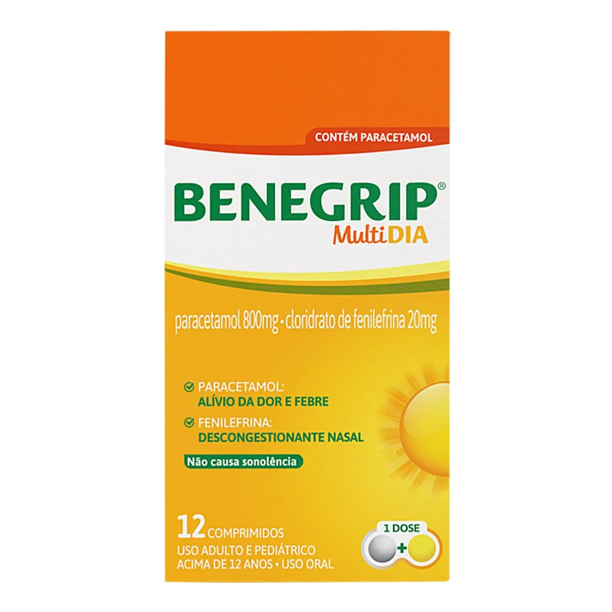 Benegrip Multi Dia Com 12 comprimidos