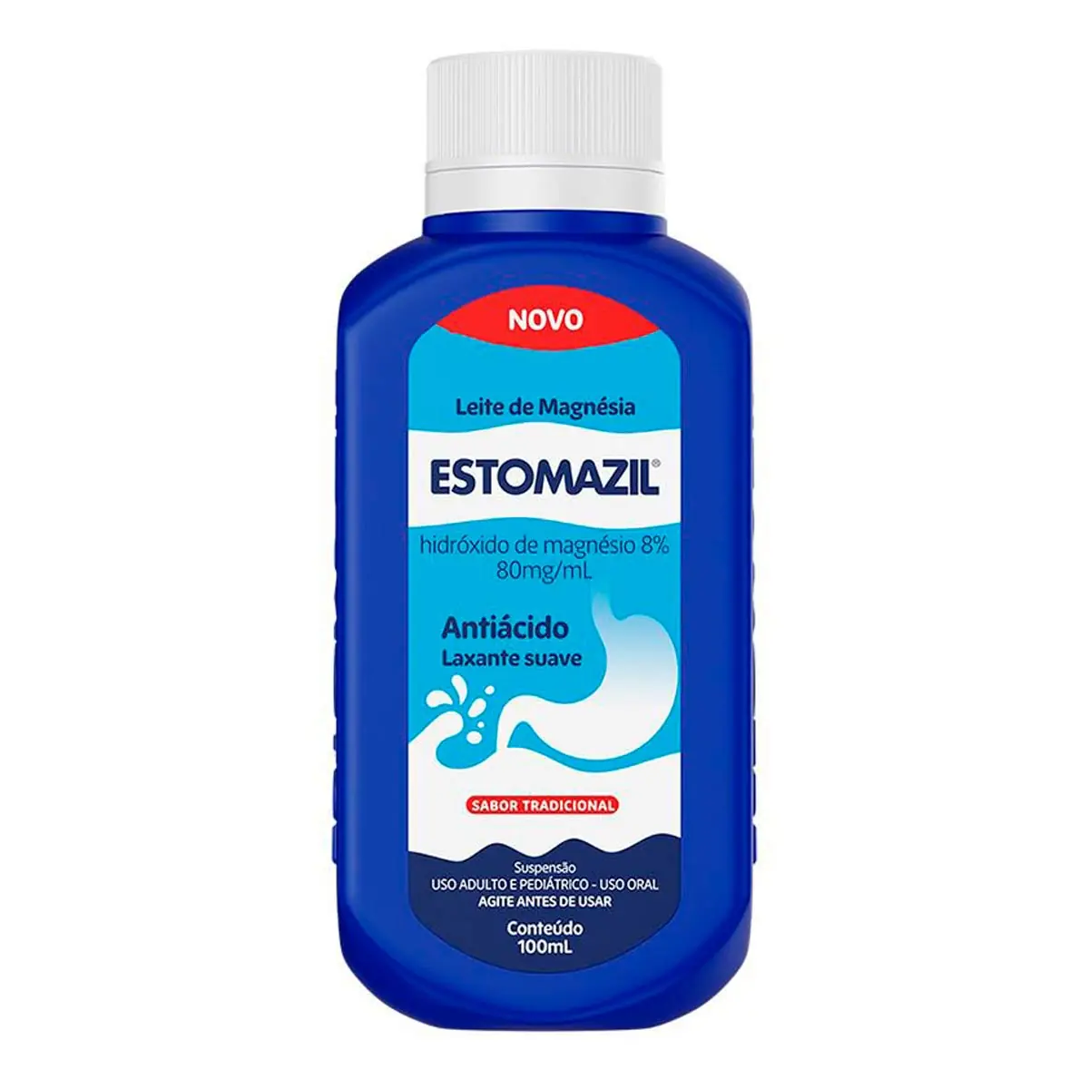 Leite De Magnésia Tradicional Estomazil Frasco 100ml Suspensão