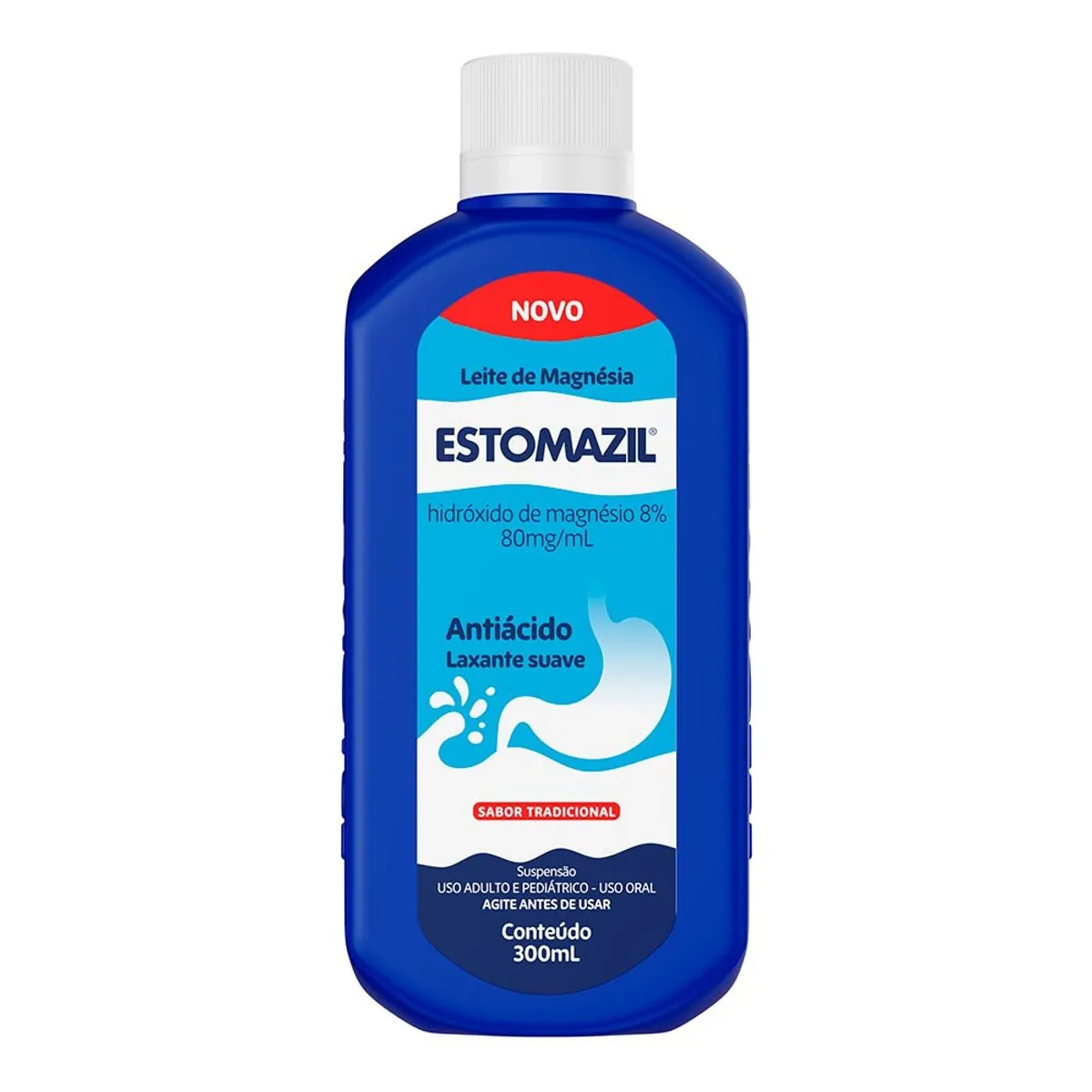Leite De Magnésia Tradicional Estomazil Frasco 300ml Suspensão