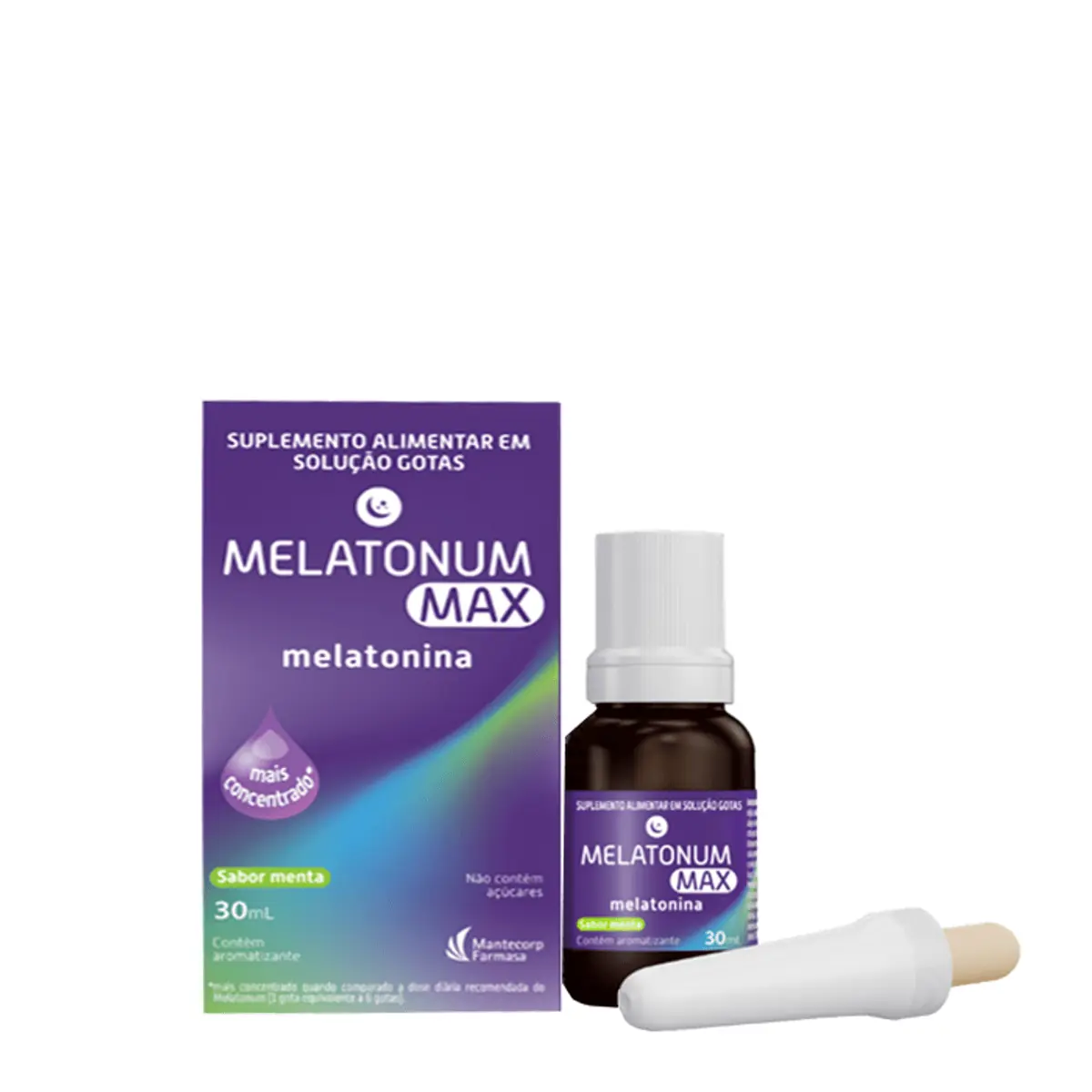 Melatonina Menta Melatonum Max Caixa 30ml Solução Gotas