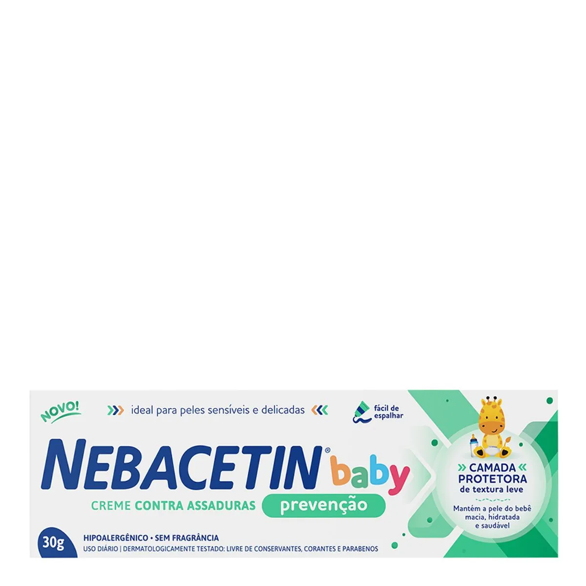 Creme Preventivo De Assaduras Bebê Sem Fragrância Nebacetin Baby Prevenção Caixa 30g