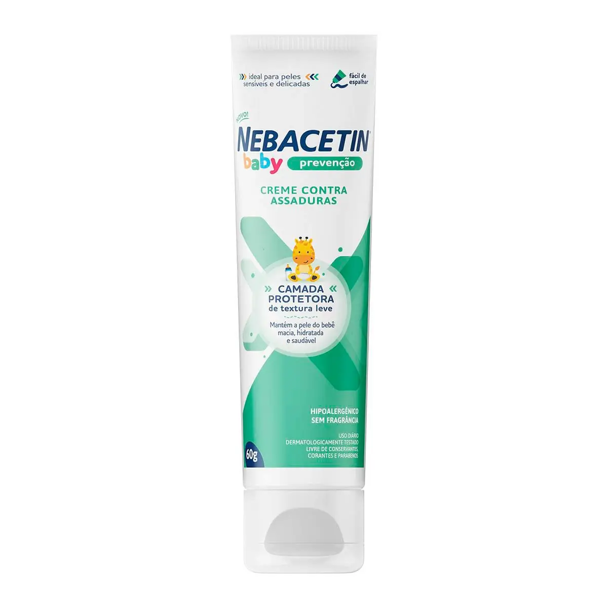 Creme Preventivo De Assaduras Bebê Sem Fragrância Nebacetin Baby Prevenção Caixa 60g