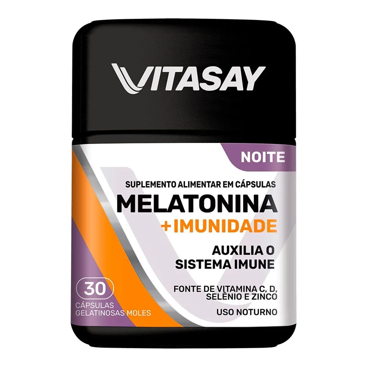 Melatonina Vitasay Noite Imunidade Frasco 30 Cápsulas Gelatinosas
