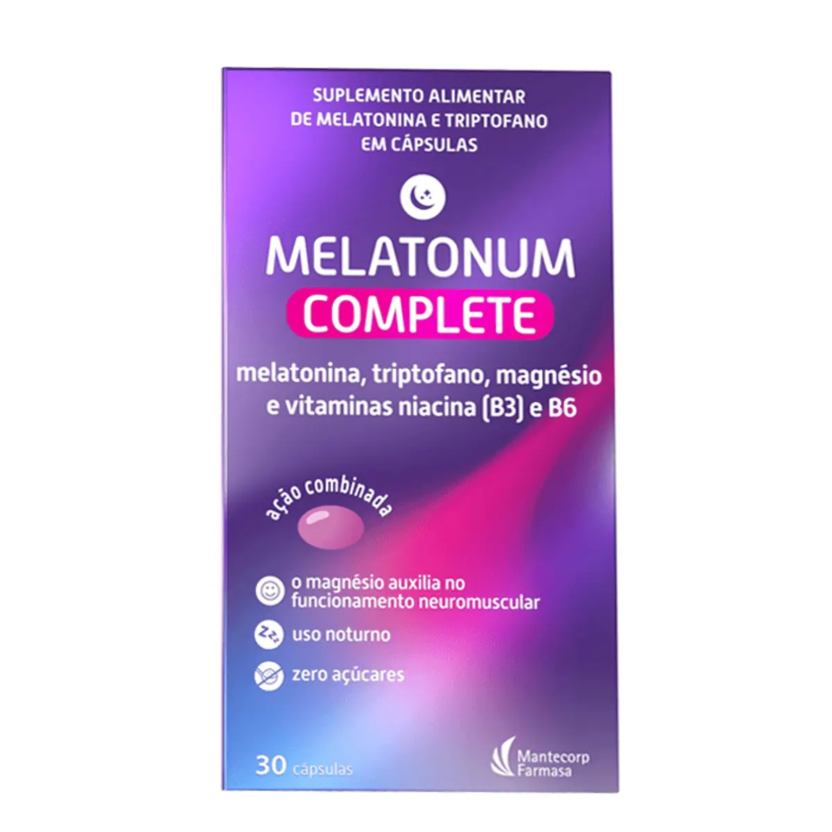 Suplemento Alimentar Melatonum Complete Mantecorp Farmasa 30 Cápsulas