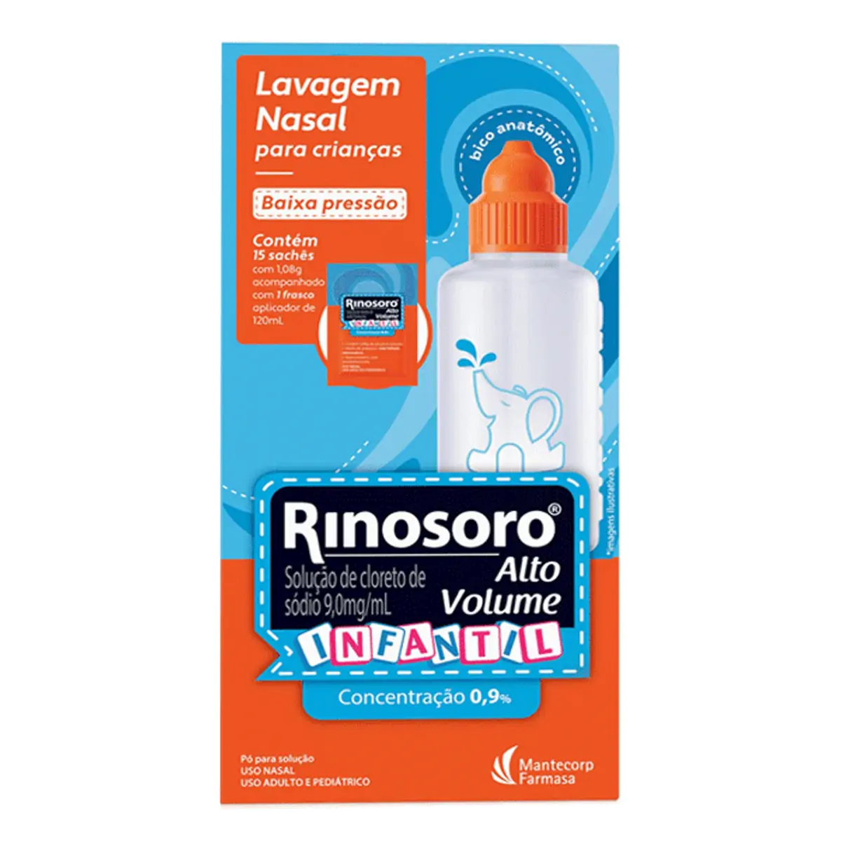 Cloreto De Sódio Rinosoro Alto Volume Caixa 15 Sachês Pó Para Solução Lavador Nasal