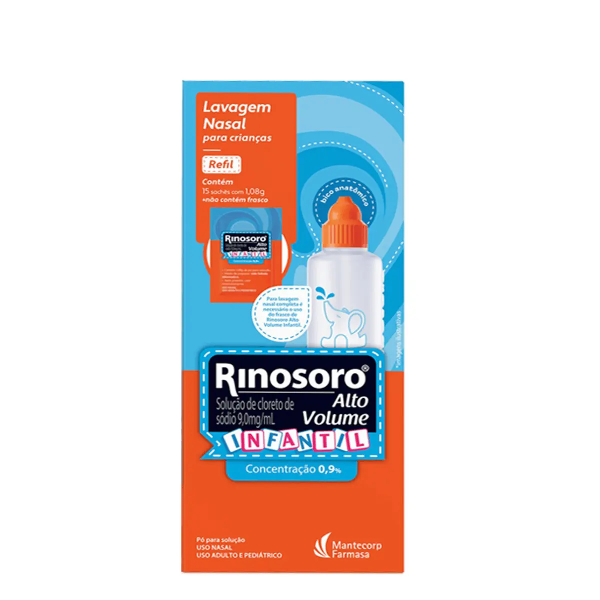 Cloreto De Sódio Rinosoro Alto Volume Caixa 15 Sachês Pó Para Solução Refil