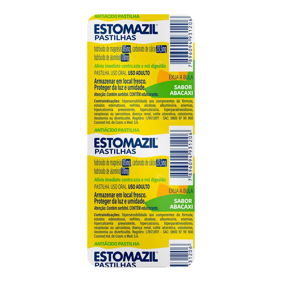 Estomazil 185mg Abacaxi Blister 20 Pastilhas