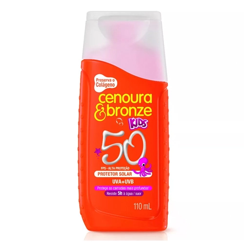 Protetor Solar Kids Fps 50 Cenoura Bronze Frasco 110ml