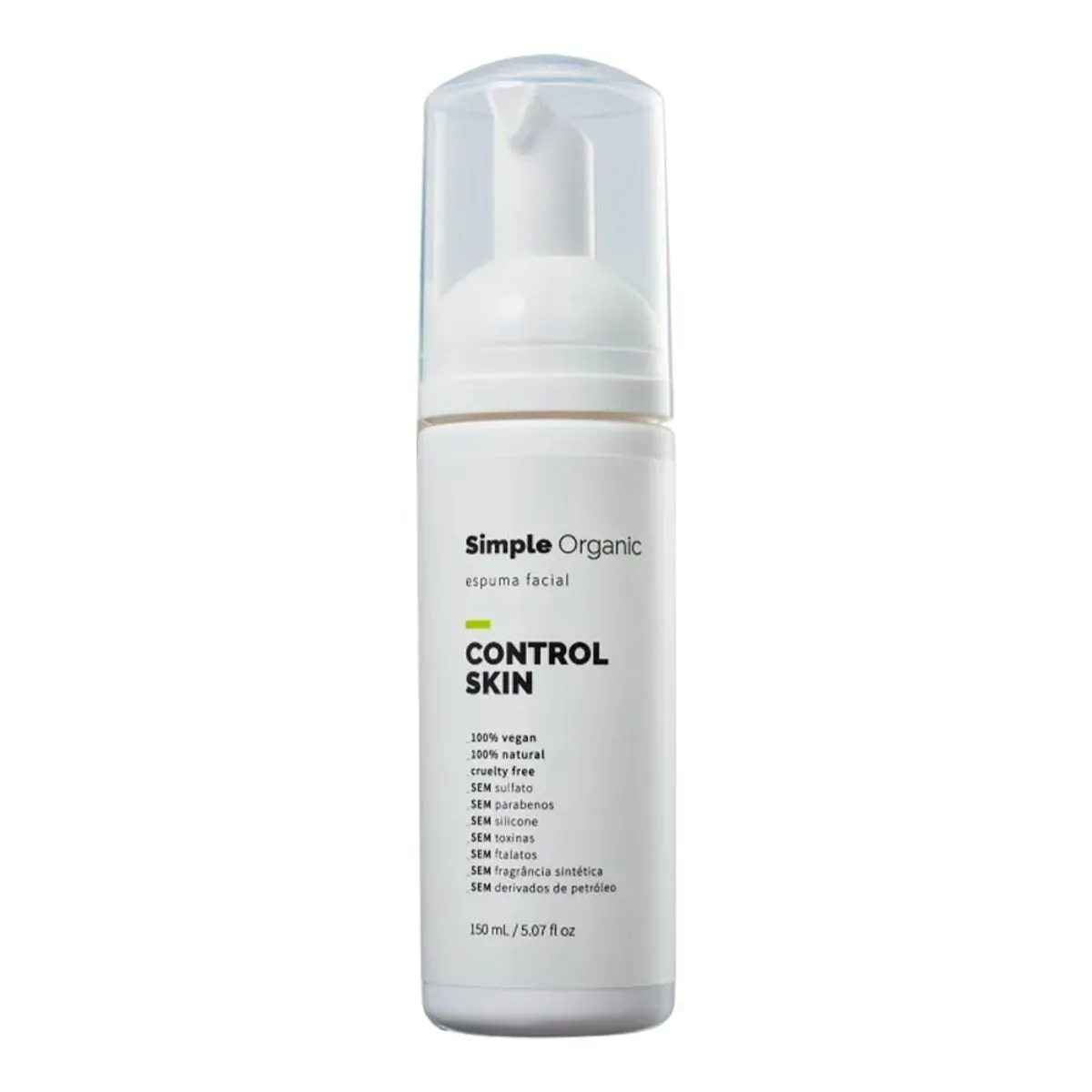 Espuma Facila Simple Organic Control Skin Pele Oleosa 150ml