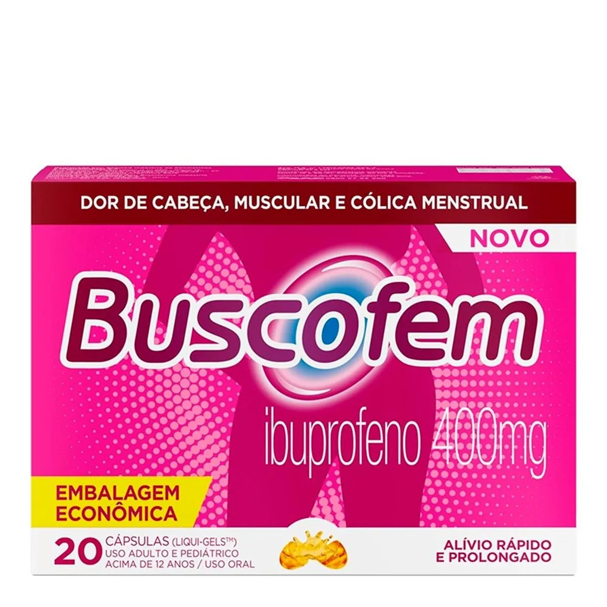Buscofem gel 400 mg com 20 Cápsulas
