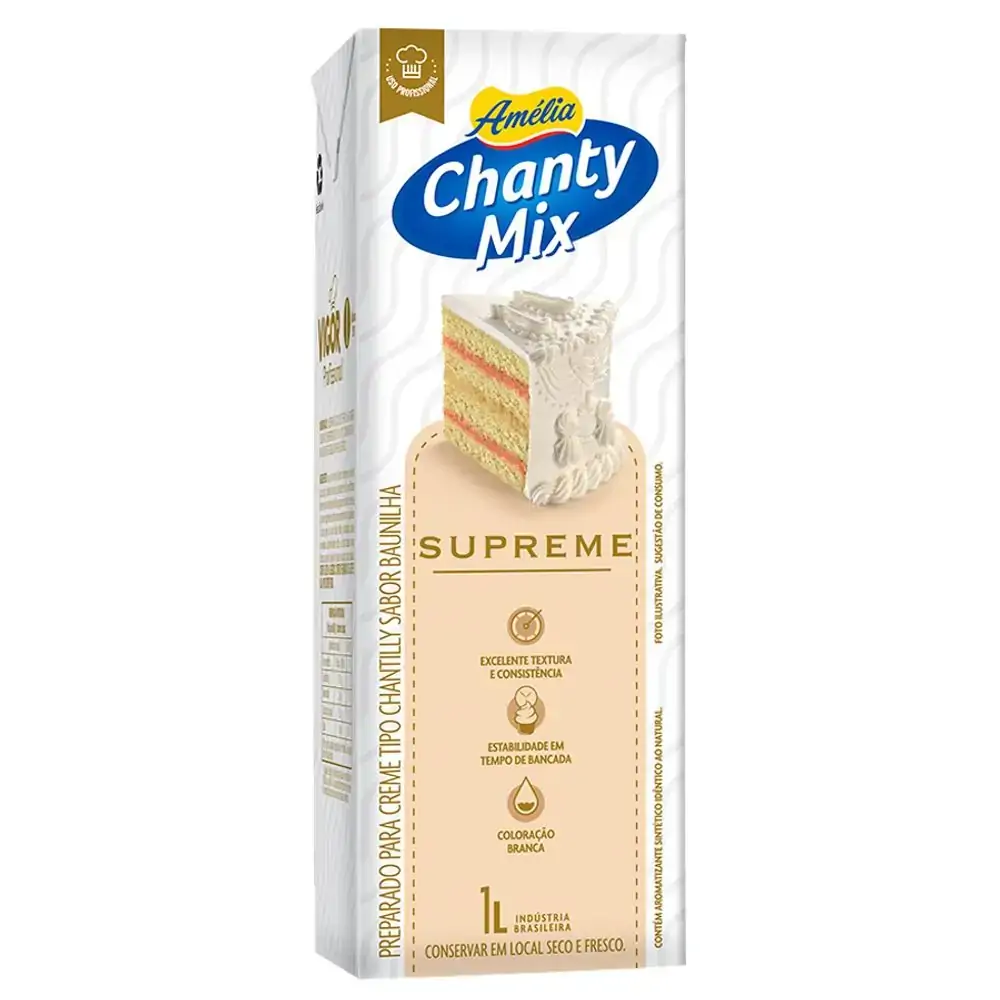 Creme Chantilly Baunilha Amélia Chanty Mix Supreme Caixa 1l