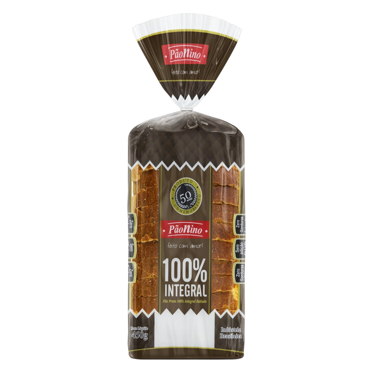 Pão Preto Integral Pão Nino Pacote 450g