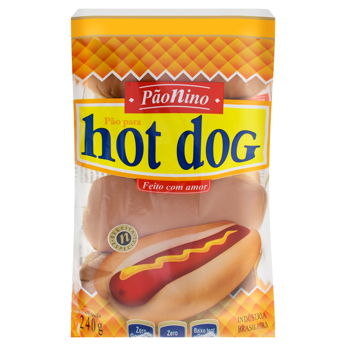 Pão Para Hot Dog Pão Nino Pacote 240g