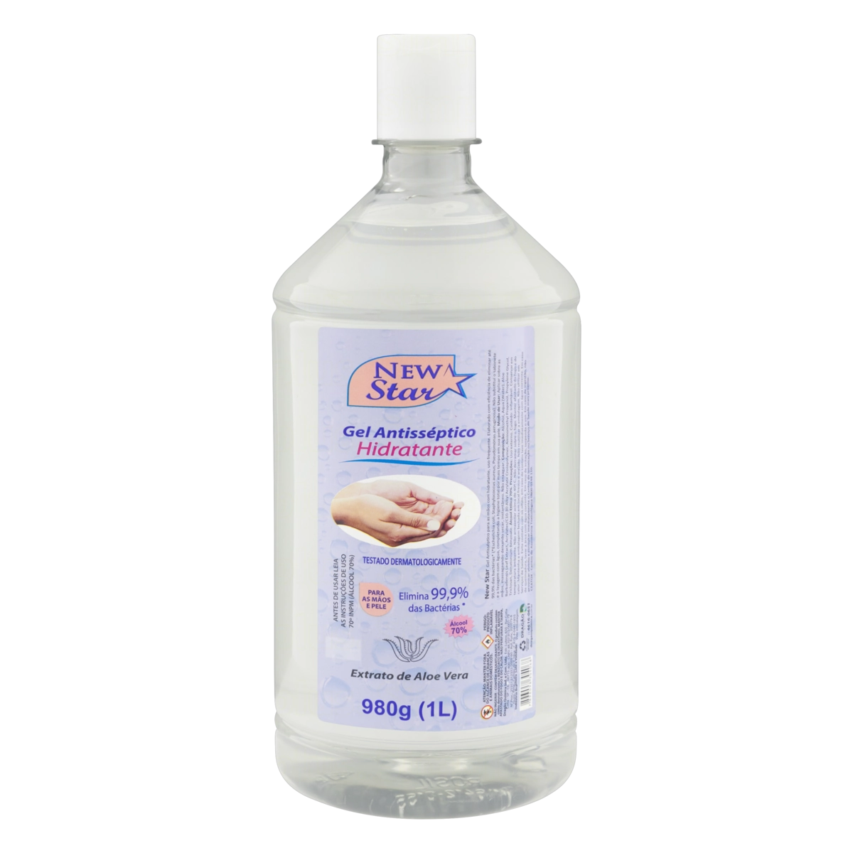 álcool Gel 70 Inpm Aloe Vera New Star Squeeze 980g