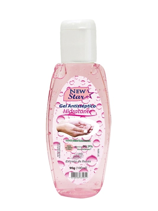 Alcool Gel New Star 100ml Rosa