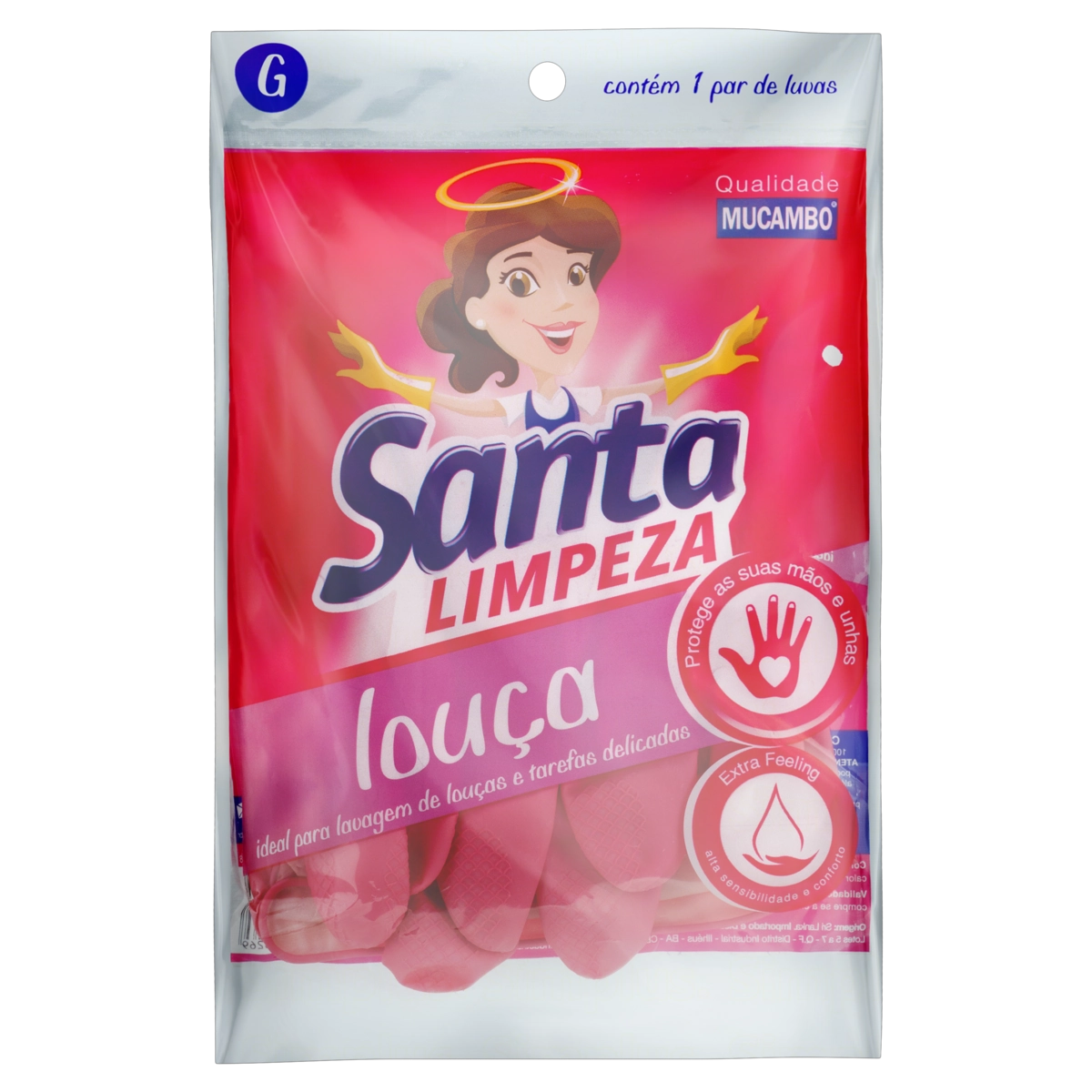 Luva para Louça Rosa Mucambo Santa Limpeza G