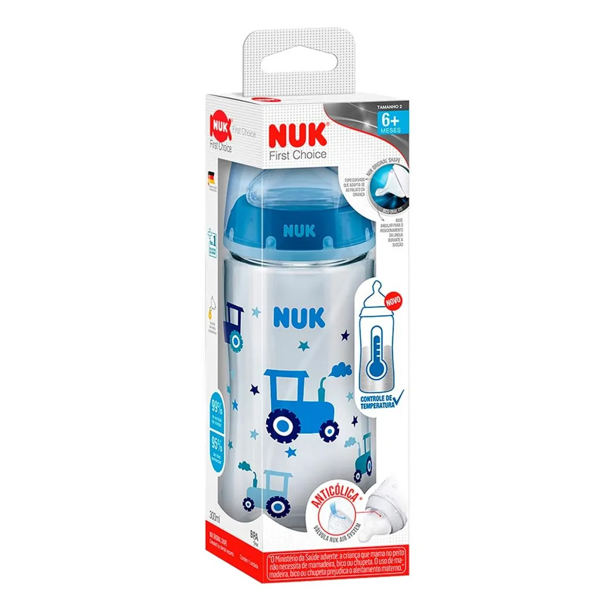 Mamadeira Nuk Controle da Temperatura Tamanho 2 Azul 300ML