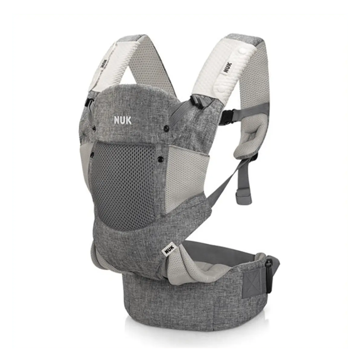 Canguru Ergonômico P/ Bebê Comfort 3 Posições 15kg Cinza Nuk