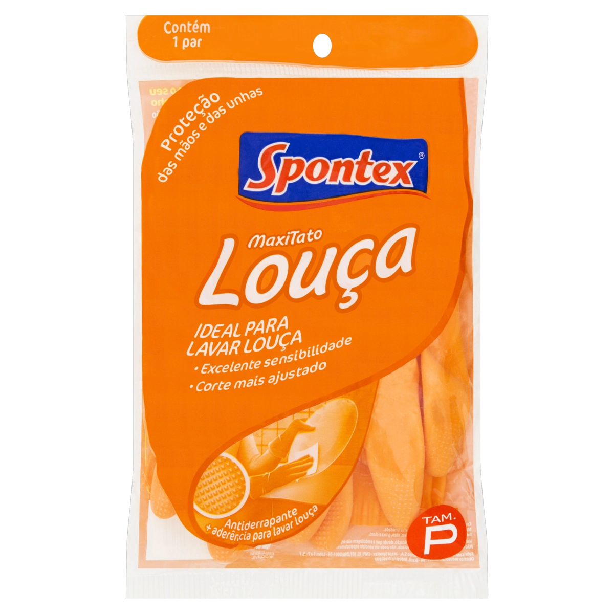 Luva Multiuso Laranja Maxi Tato Louça Spontex P