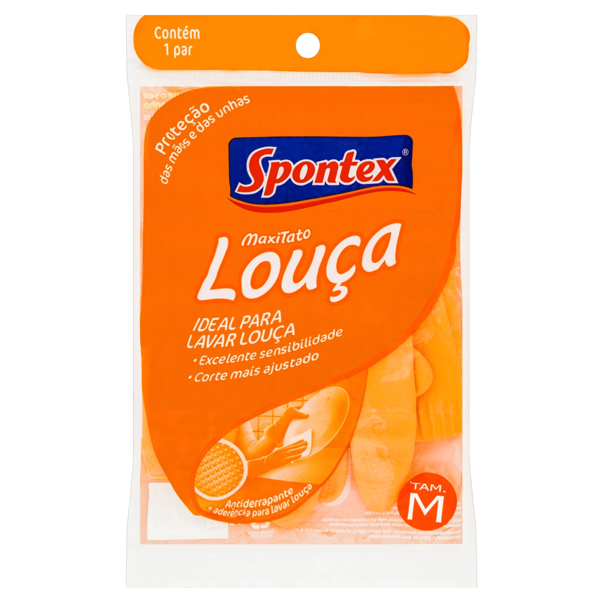 Luva Multiuso Laranja Maxi Tato Louça Spontex M