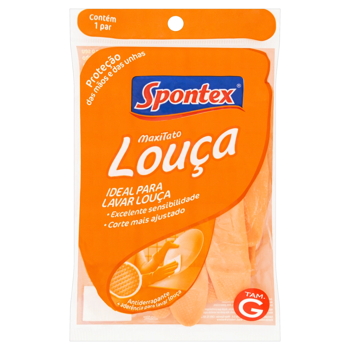 Luva Multiuso Laranja Maxi Tato Louça Spontex G