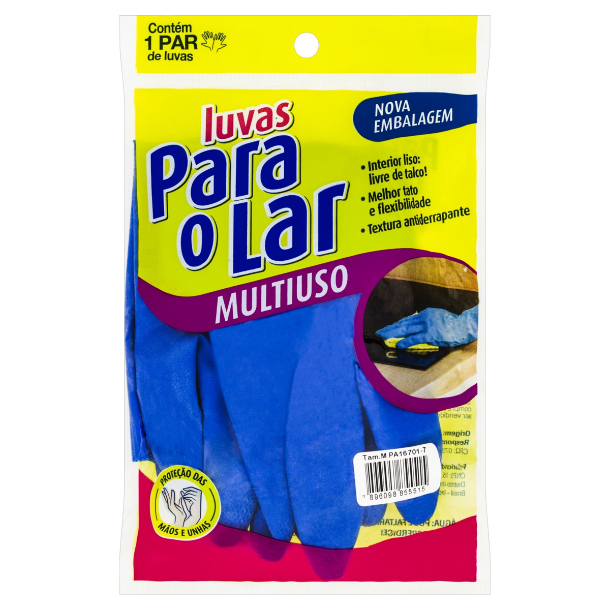 Luva Multiuso Azul Para O Lar M