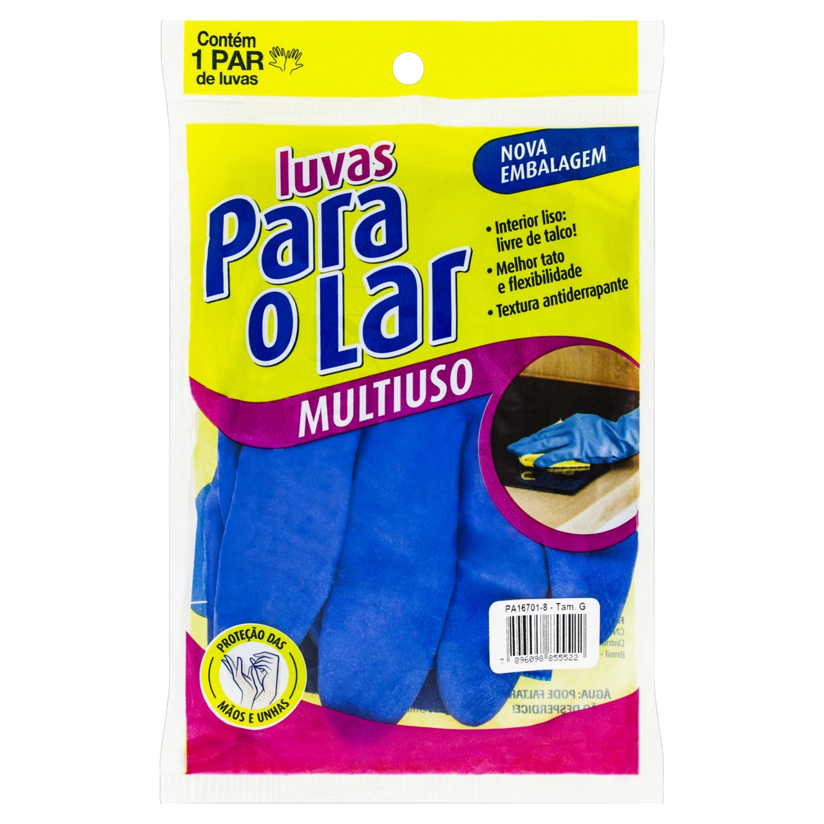 Luva Multiuso Azul Para O Lar G