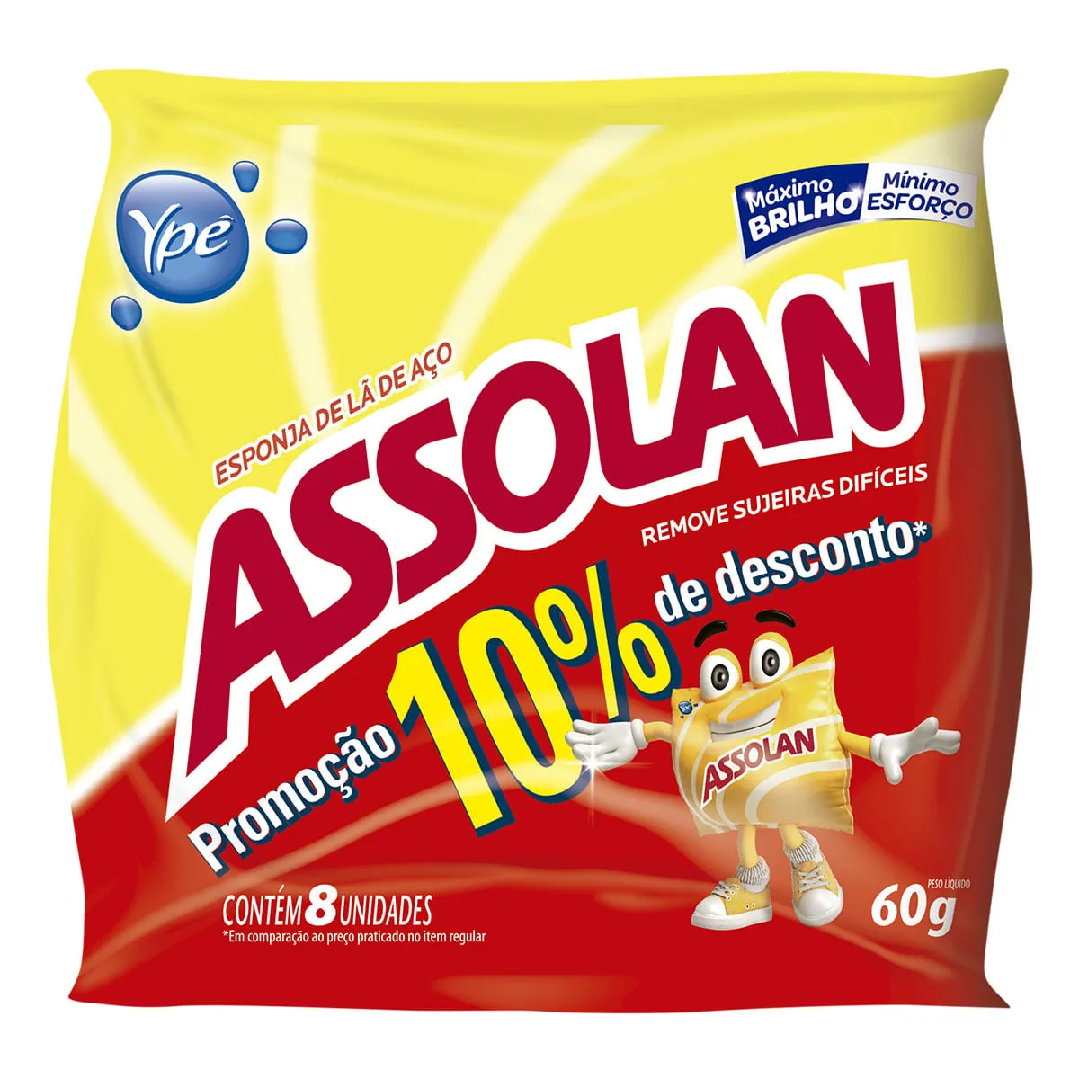 Esponja Lã De Aço Assolan 60g 8 Unidades Grátis 10 De Desconto