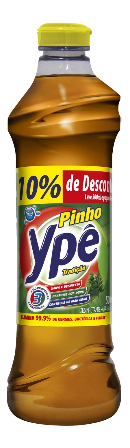 Desinfetante Uso Geral Tradição Ypê Pinho Frasco Leve 500ml Pague 450ml