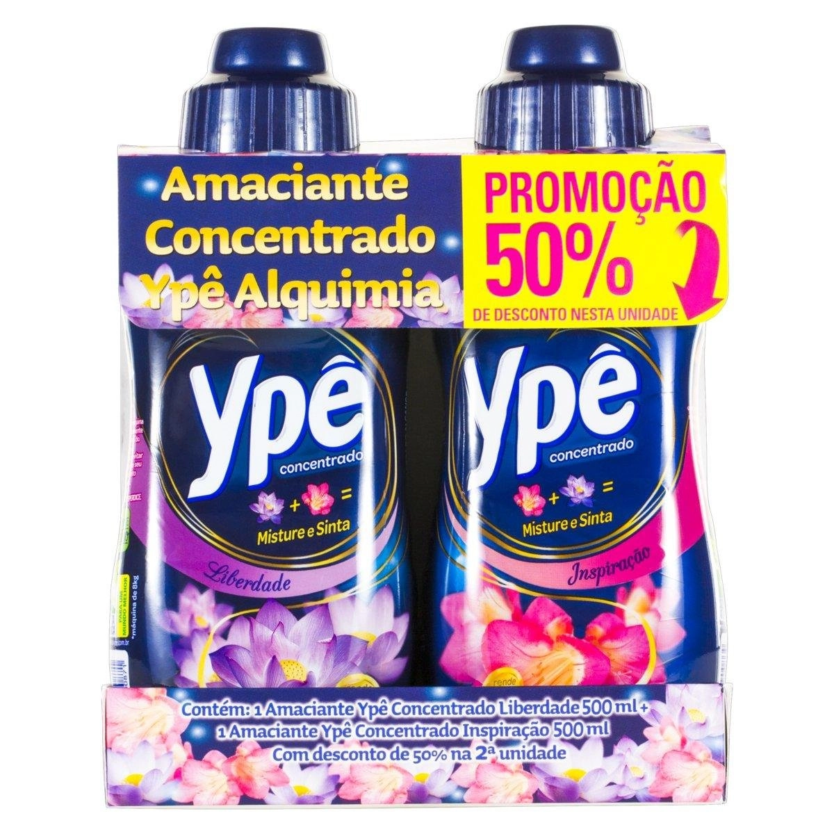Pack Amaciante Concentrado Ypê Leve 2 com 50% Desconto na 2ª unidade