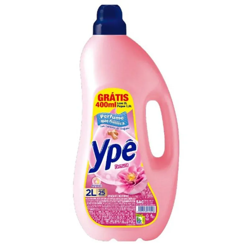 Amaciante Ypê Tradicional Ternura Leve 2L Pague 1,6L