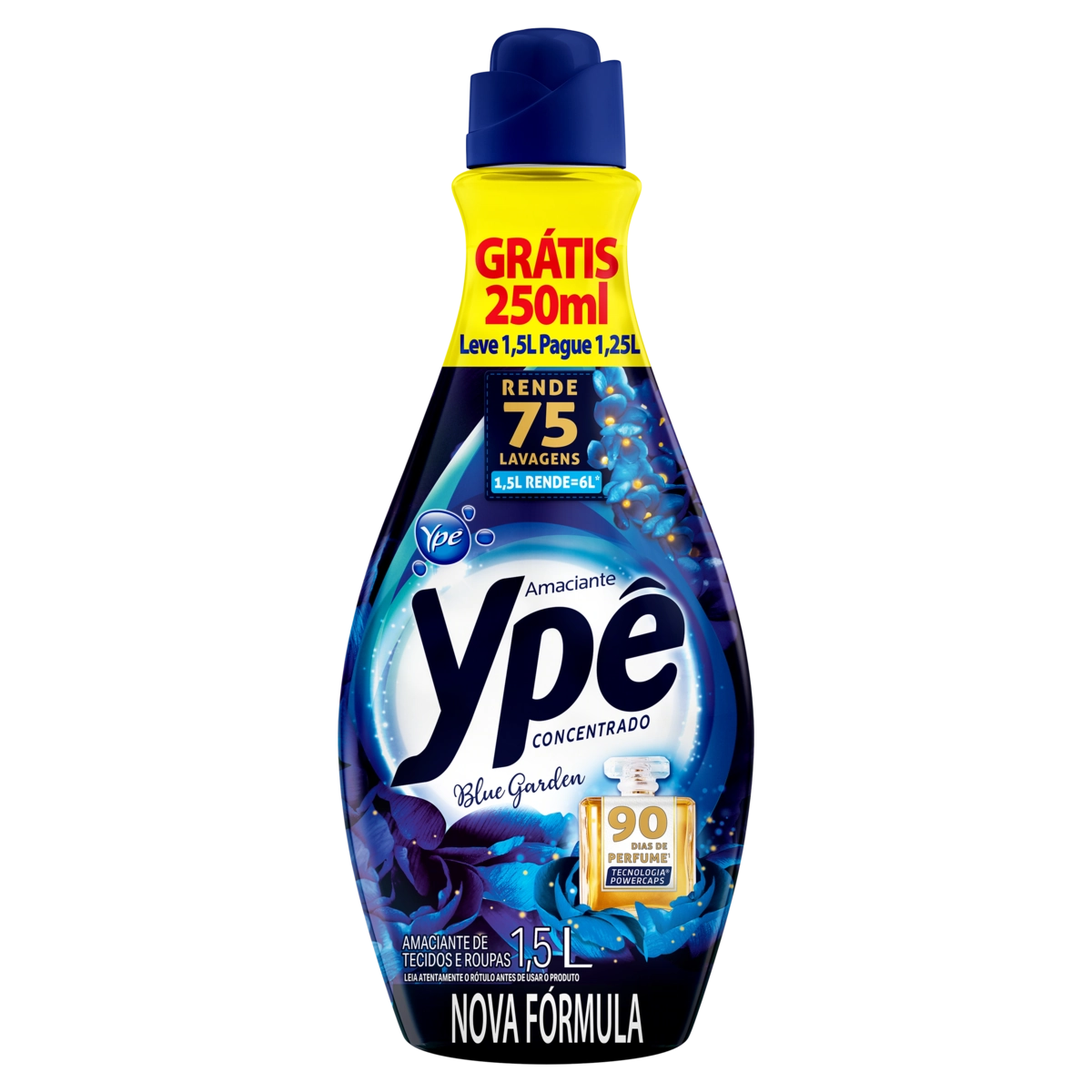 Amaciante De Roupa Concentrado Blue Garden Ypê Frasco Leve 1,5l Pague 1,25l