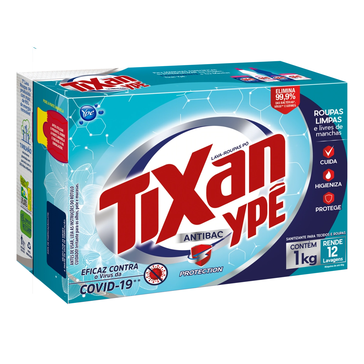 Lava Roupas Pó Tixan Ypê Antibac Caixa 1kg