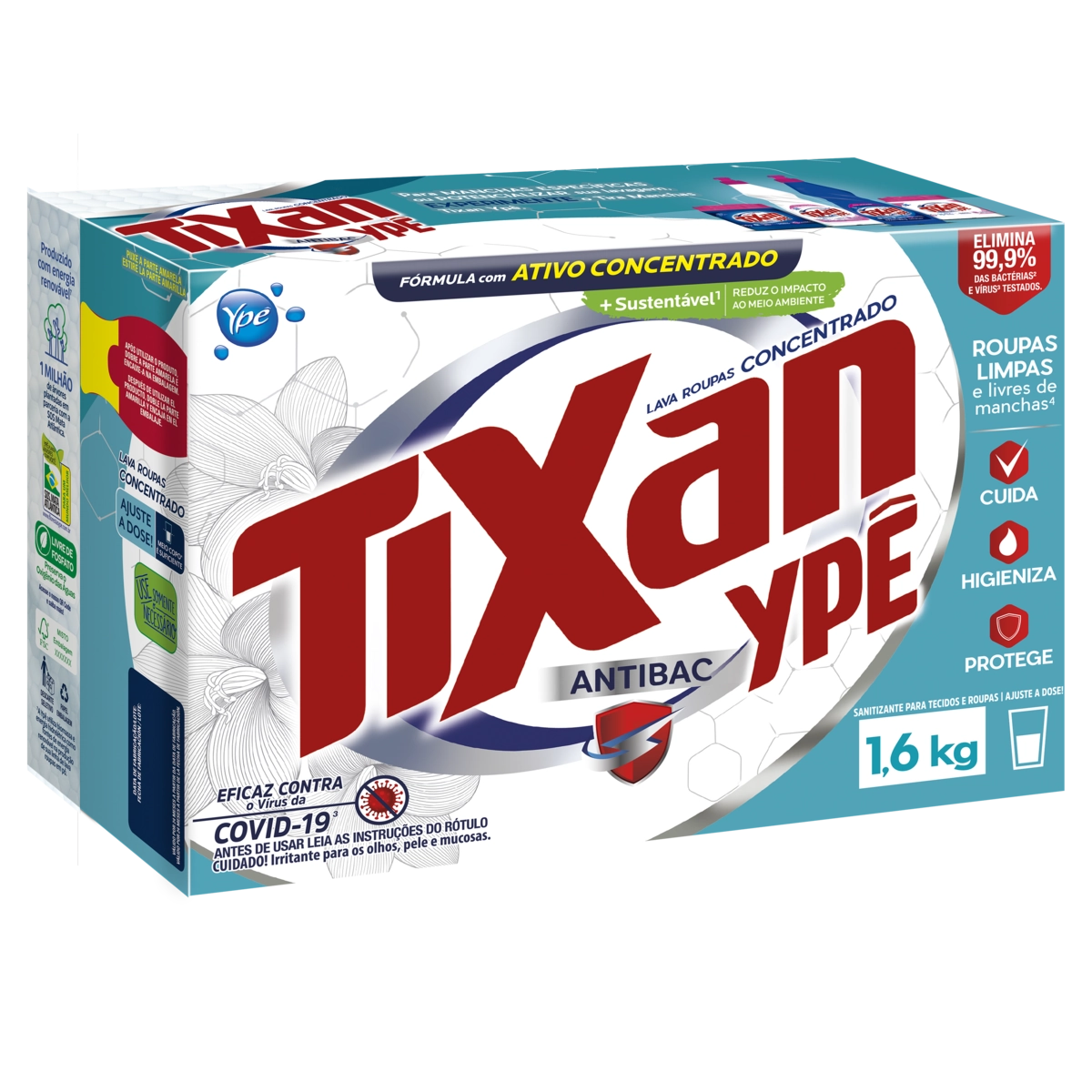 Lava Roupas Concentrado em Pó TIXAN YPÊ Antibac 1,6KG