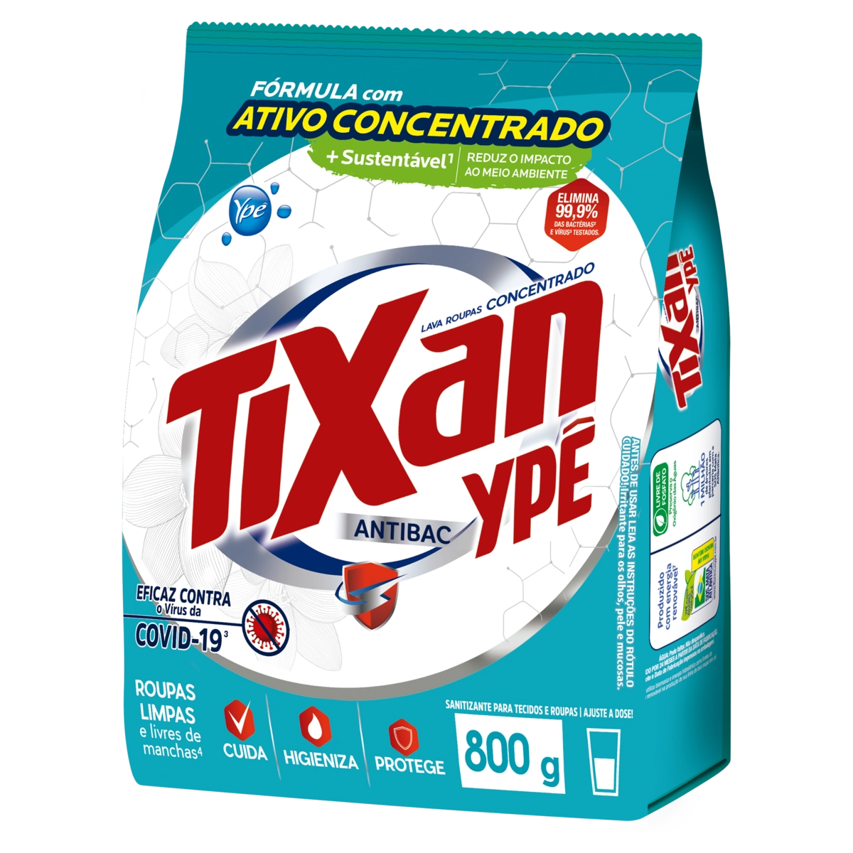 Lava Roupas Pó Concentrado Tixan Ypê Antibac Pacote 800g