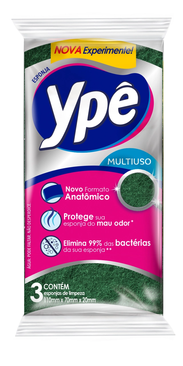 Esponja Anatômica Multiuso Ypê 3 Unidades