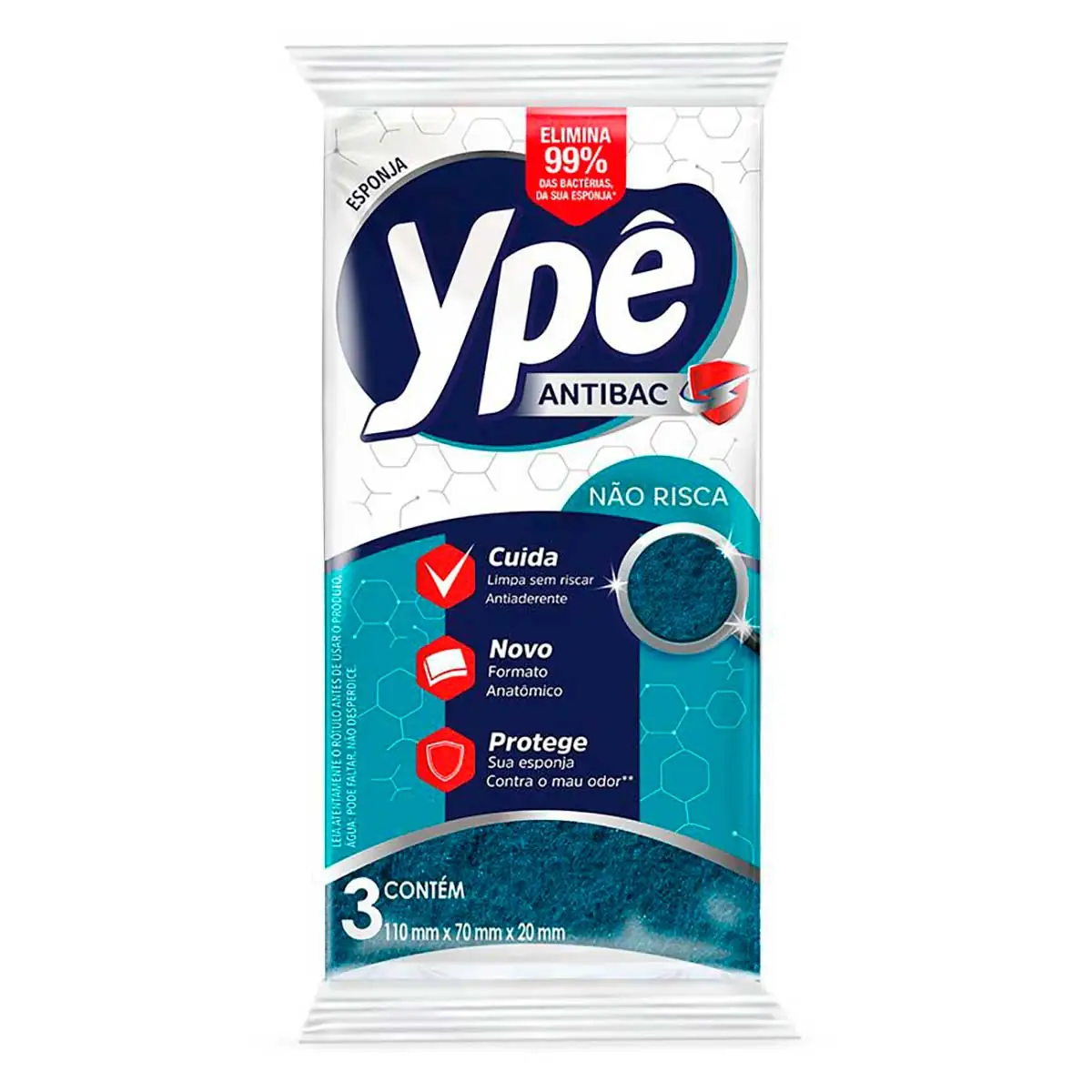 Esponja Não Risca Anatômica Ypê 3 Unidades