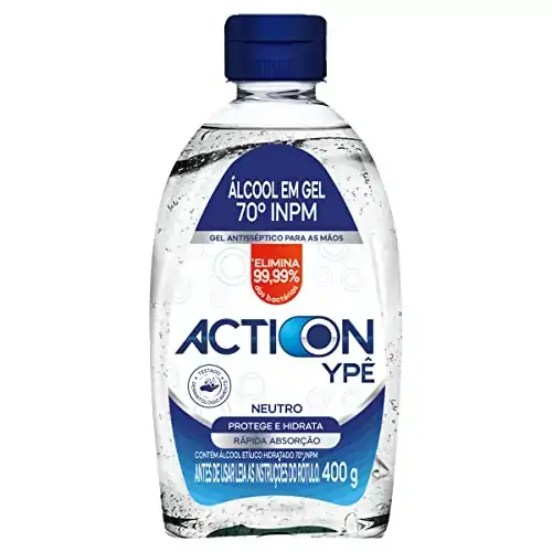 álcool Gel 70 Inpm Neutro Action Ypê Frasco 400g