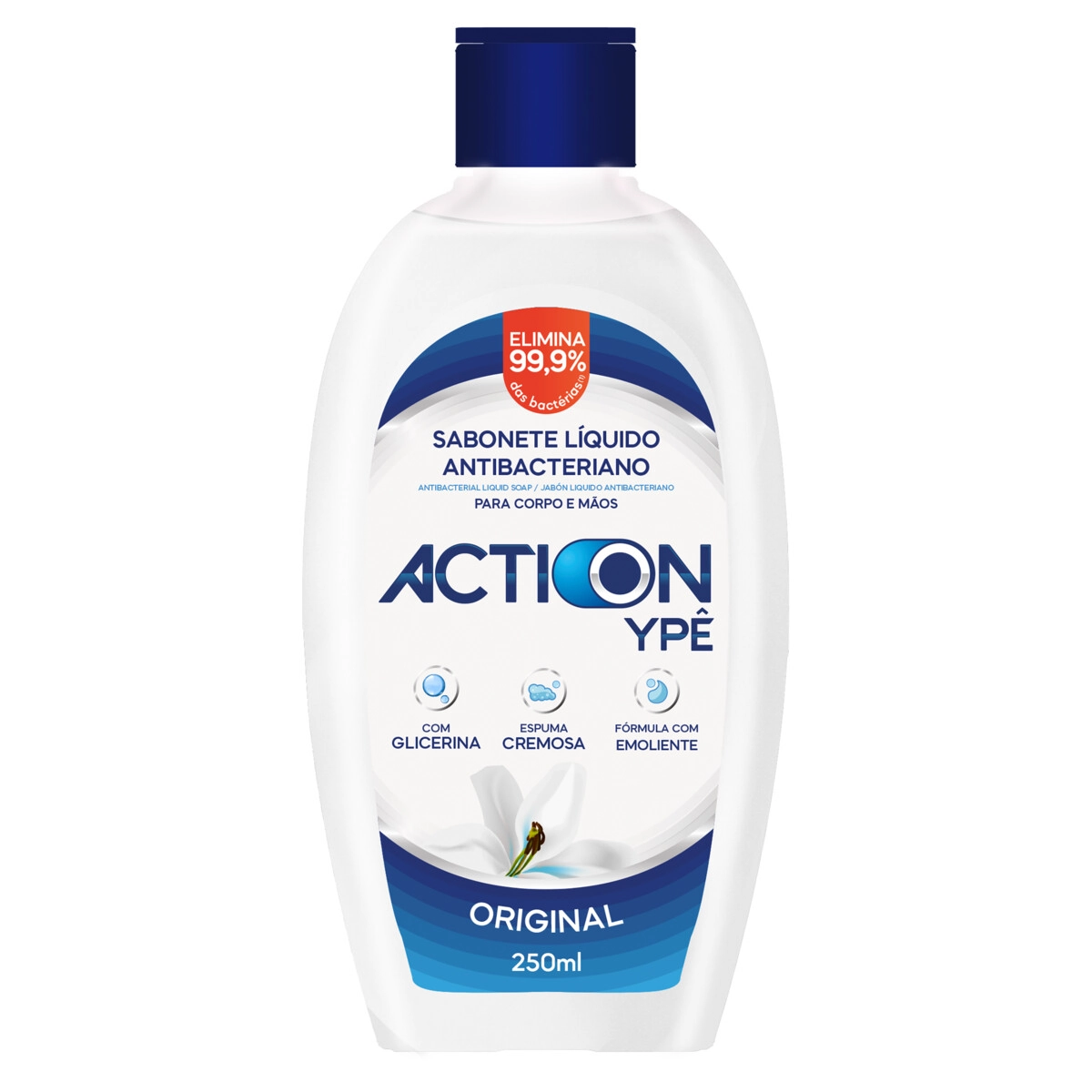 Sabonete Líquido Antibacteriano Original Action Ypê Frasco 250ml