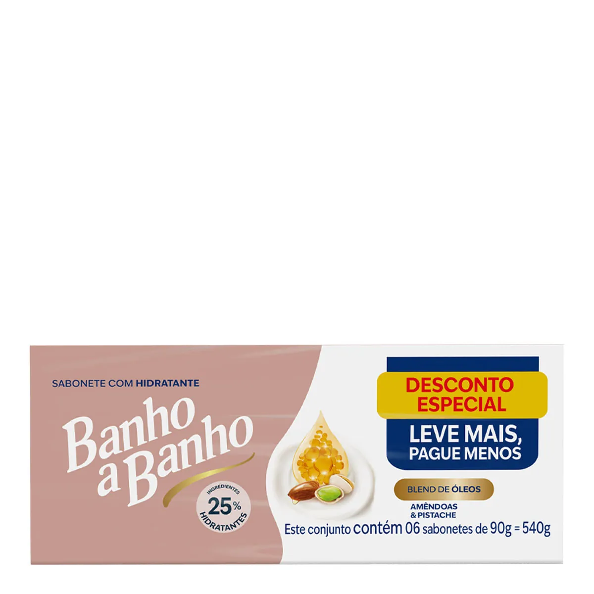 Banho Sab. Barra Amendoas E Pistache 90gr Pack C. 6 Unid.
